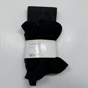 Nordstrom Rack Black Silver Shimmer Fashion Tights S/M Metallic Sparkle Hosiery